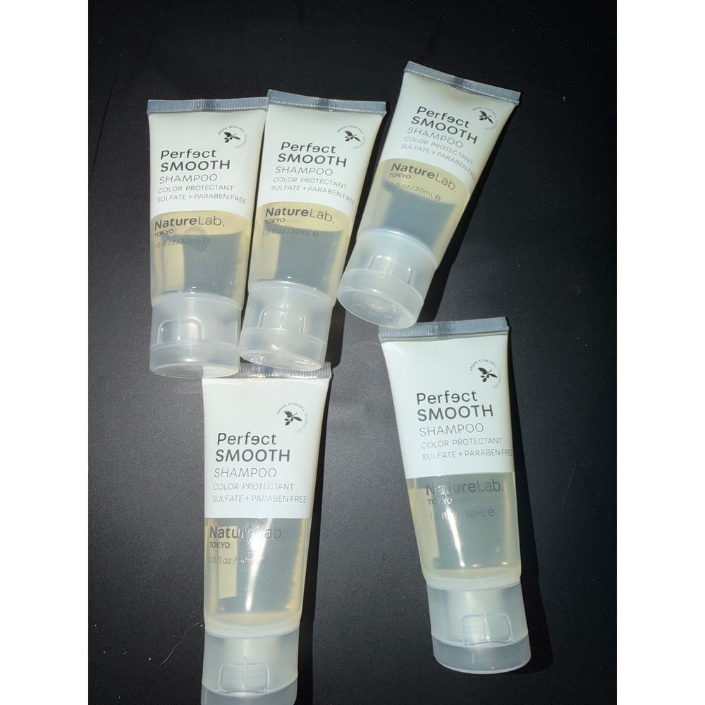 NatureLab Tokyo Perfect Smooth Shampoo 5 Pack Travel Size Sulfate Free Argan Oil